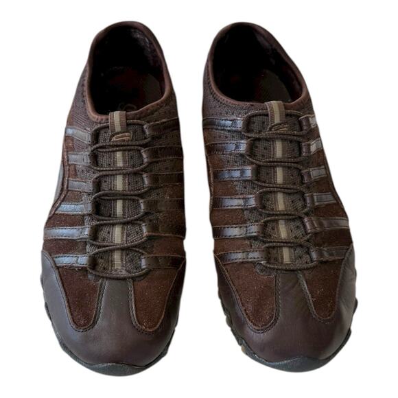 Skechers Women's Shoes Brown Leather Slip On Athletic Sneakers Size 6.5 - Picture 2 of 12